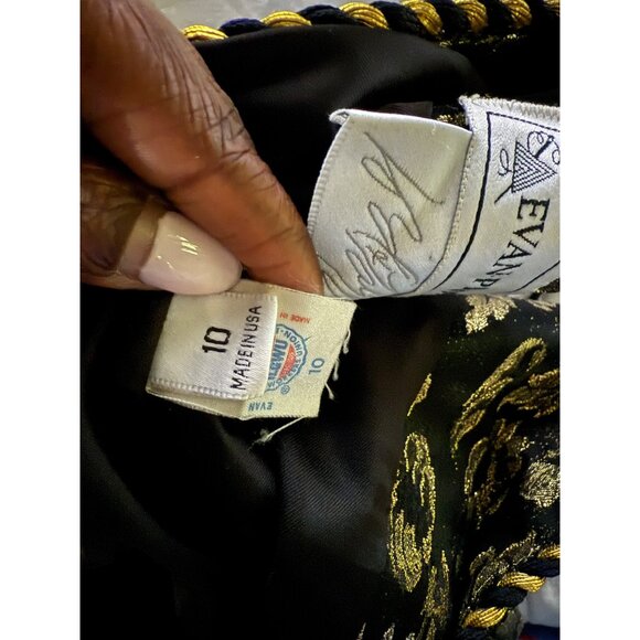 Evan-Picone Womens Luxury Brocade Blazer Jacket Gold & Black Size 10 - Picture 5 of 12